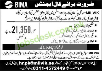 Call Center Agent Lahore Jobs | Milvik SE Jobs May 2021