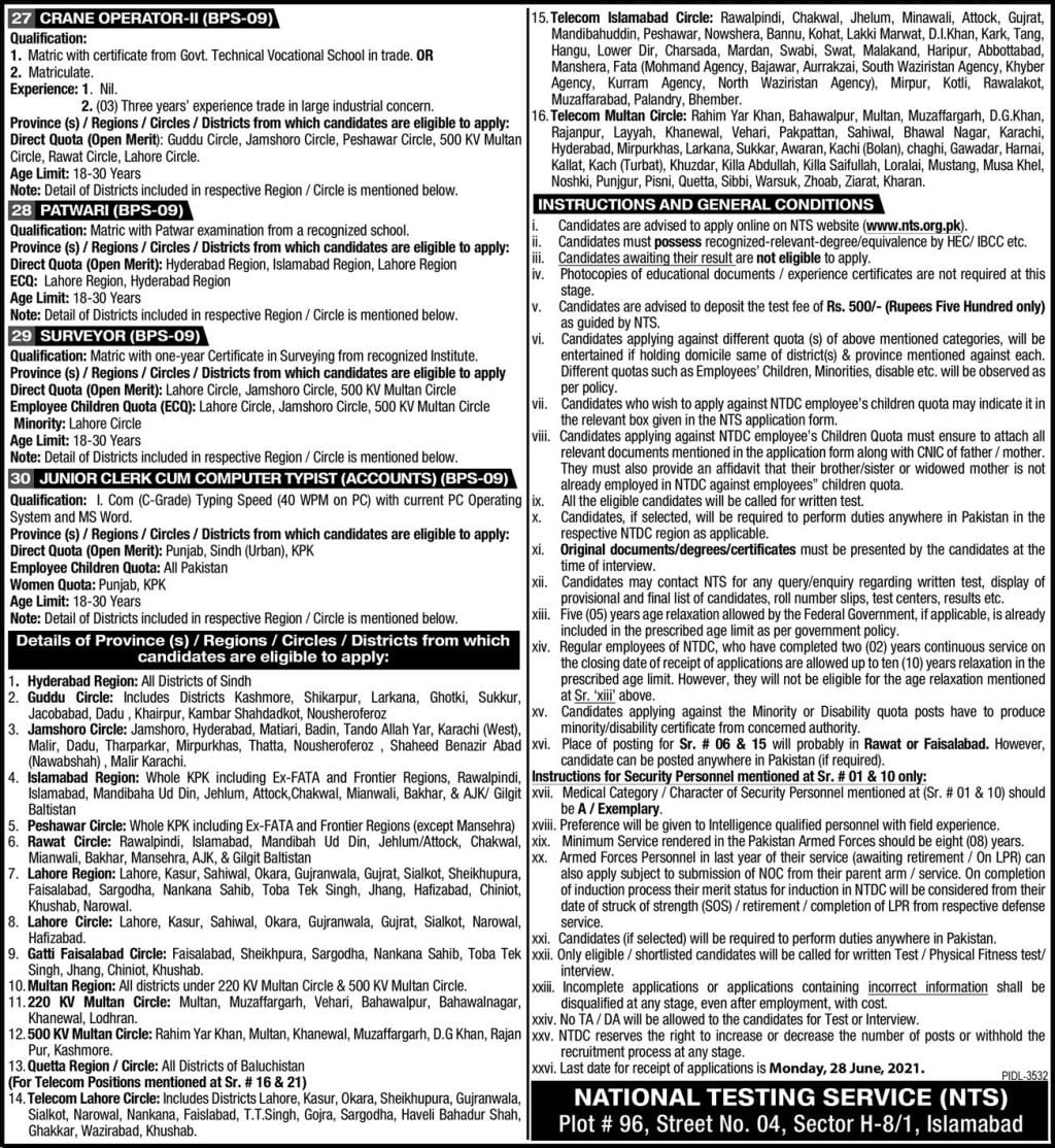 National Transmission and despatch company jobs in Pakistan