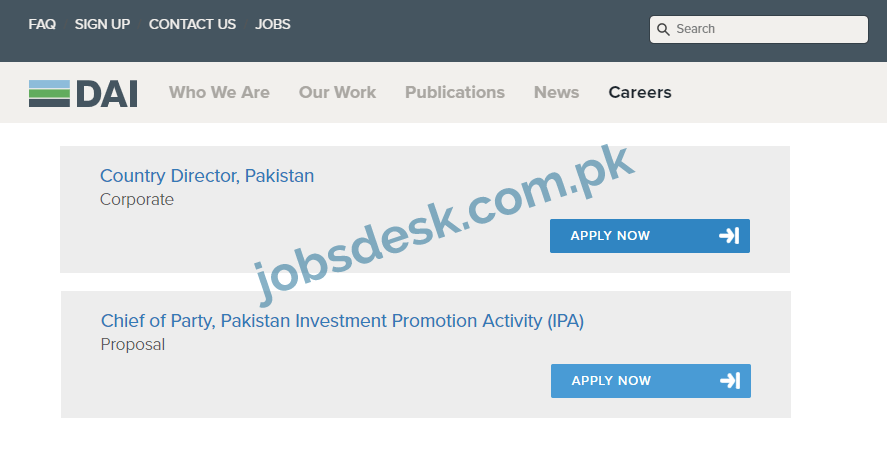 DAI Pakistan Jobs in July 2021