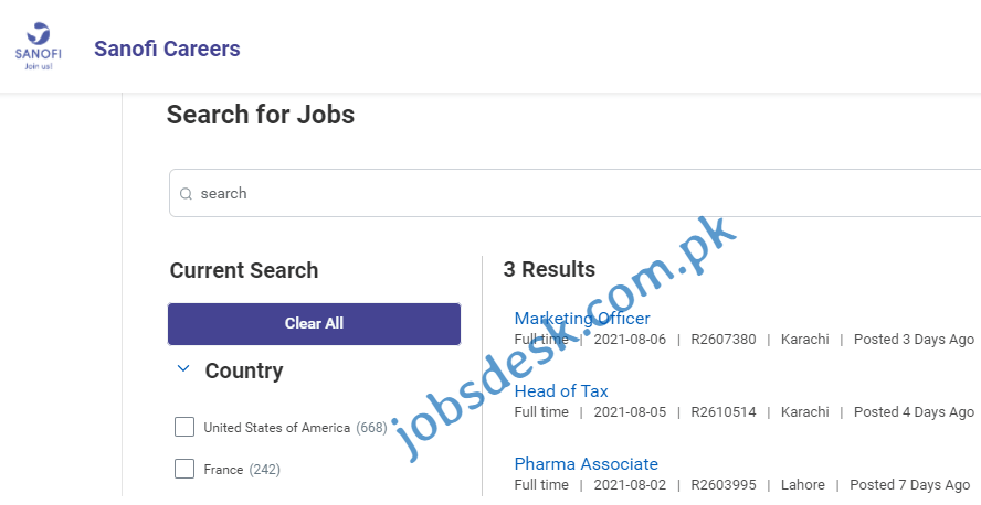 Sanofi Pharma Jobs in Karachi Aug 2021